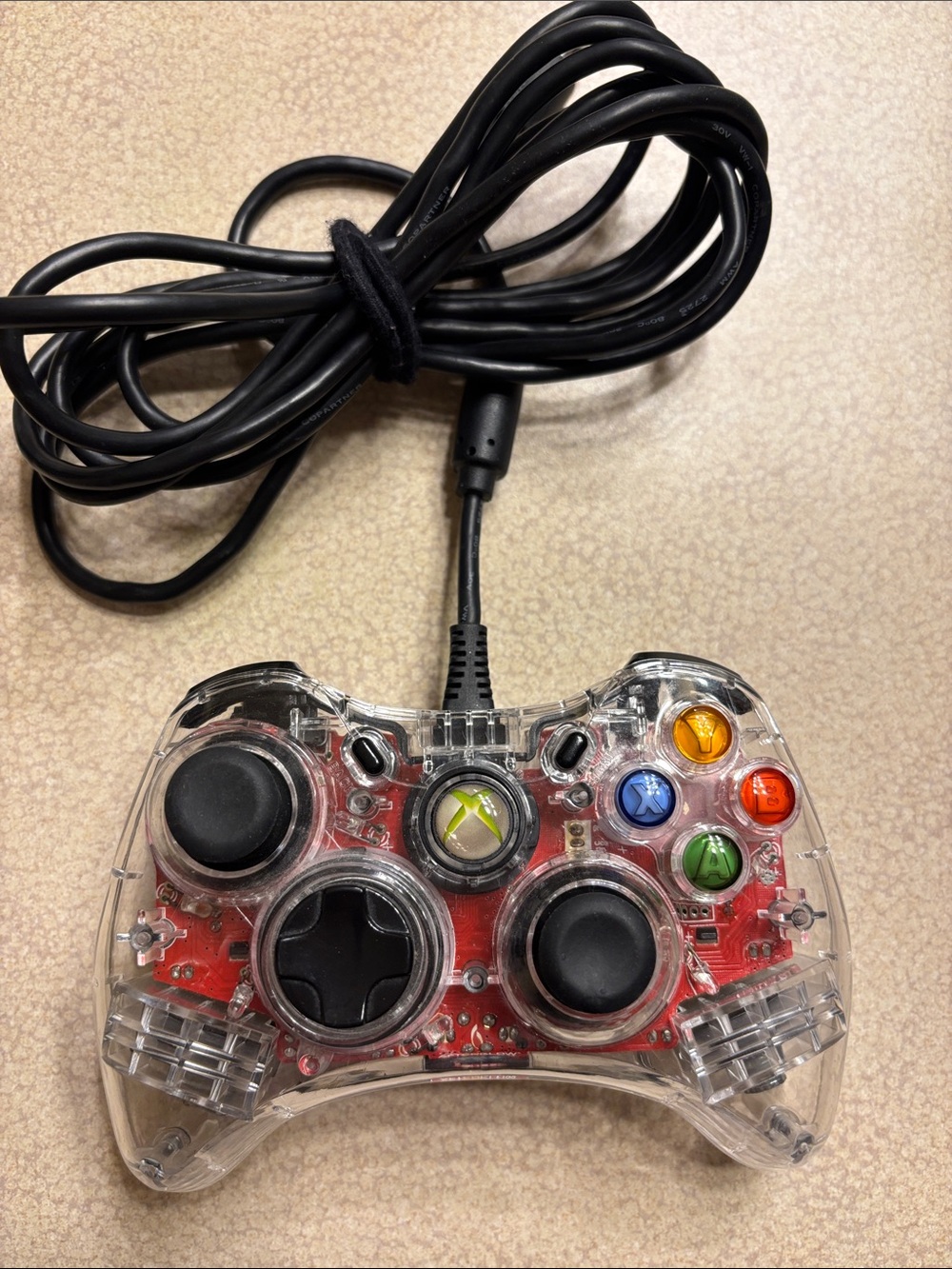 Xbox Afterglow Clear Wired Game Controller - Black/Red